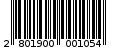 Γραμμωτός κωδικός 2801900001054