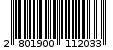 Γραμμωτός κωδικός 2801900112033