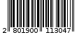 Γραμμωτός κωδικός 2801900113047