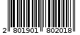 Γραμμωτός κωδικός 2801901802018