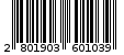 Γραμμωτός κωδικός 2801903601039