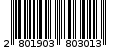 Γραμμωτός κωδικός 2801903803013