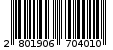 Γραμμωτός κωδικός 2801906704010