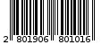 Γραμμωτός κωδικός 2801906801016