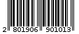 Γραμμωτός κωδικός 2801906901013