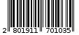 Γραμμωτός κωδικός 2801911701035