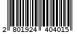 Γραμμωτός κωδικός 2801924404015