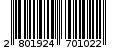 Γραμμωτός κωδικός 2801924701022