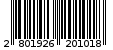 Γραμμωτός κωδικός 2801926201018