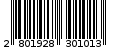 Γραμμωτός κωδικός 2801928301013