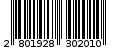 Γραμμωτός κωδικός 2801928302010