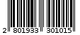 Γραμμωτός κωδικός 2801933301015
