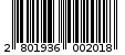 Γραμμωτός κωδικός 2801936002018