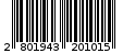 Γραμμωτός κωδικός 2801943201015