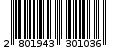 Γραμμωτός κωδικός 2801943301036