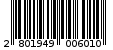 Γραμμωτός κωδικός 2801949006010