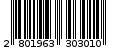 Γραμμωτός κωδικός 2801963303010