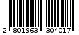 Γραμμωτός κωδικός 2801963304017