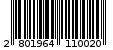 Γραμμωτός κωδικός 2801964110020