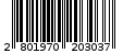 Γραμμωτός κωδικός 2801970203037