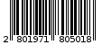 Γραμμωτός κωδικός 2801971805018