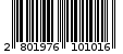 Γραμμωτός κωδικός 2801976101016