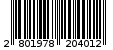 Γραμμωτός κωδικός 2801978204012