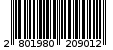 Γραμμωτός κωδικός 2801980209012