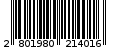 Γραμμωτός κωδικός 2801980214016