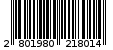 Γραμμωτός κωδικός 2801980218014