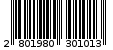 Γραμμωτός κωδικός 2801980301013