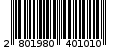 Γραμμωτός κωδικός 2801980401010