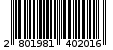 Γραμμωτός κωδικός 2801981402016