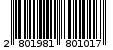 Γραμμωτός κωδικός 2801981801017