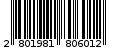 Γραμμωτός κωδικός 2801981806012