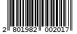 Γραμμωτός κωδικός 2801982002017