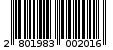 Γραμμωτός κωδικός 2801983002016