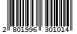 Γραμμωτός κωδικός 2801996301014