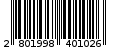 Γραμμωτός κωδικός 2801998401026