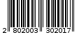 Γραμμωτός κωδικός 2802003302017