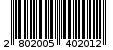 Γραμμωτός κωδικός 2802005402012