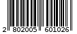 Γραμμωτός κωδικός 2802005601026