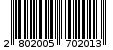 Γραμμωτός κωδικός 2802005702013