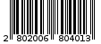 Γραμμωτός κωδικός 2802006804013