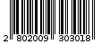 Γραμμωτός κωδικός 2802009303018