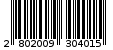 Γραμμωτός κωδικός 2802009304015