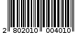 Γραμμωτός κωδικός 2802010004010