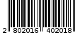 Γραμμωτός κωδικός 2802016402018