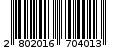 Γραμμωτός κωδικός 2802016704013