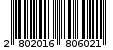 Γραμμωτός κωδικός 2802016806021